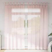 vidaXL Voile gardiner med öglor 2 st ljusrosa 140x225 cm