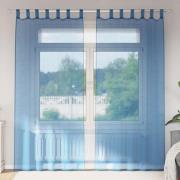 vidaXL Voile gardiner med öglor 2 st kungsblå 140x225 cm