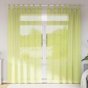 vidaXL Voile gardiner med fliktopp 2 st äppelgrön