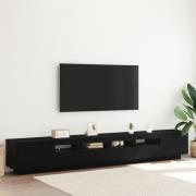 vidaXL TV-bänk med LED-lampor, svart ek, 260x35x40 cm, tillverkad av k...