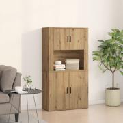 vidaXL Högskåp Artisan Ek 80x33x150 cm Konstruerat trä