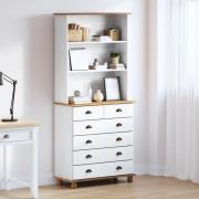 vidaXL Hutch “ASKIM” Vit 91x40x199.5 cm Massivt Trä Pine, vidaXL Hutch...