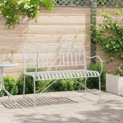 vidaXL Bänk Vit Metall 103,5 x 59 x 89 cm Hållbar Utomhusbänk
