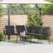 vidaXL L-formad soffa svart 231x173x78 cm poly rattan
