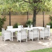 vidaXL Trädgårdsbord Vit 300x100x73 cm Poly Rattan, vidaXL Trädgårdsbo...