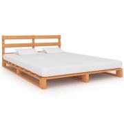 vidaXL Pallsängram brun massiv furu 200x200 cm