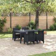 vidaXL 5 Delars Trädgårdsmöbel Set med Kuddar Anthracite Poly Rattan