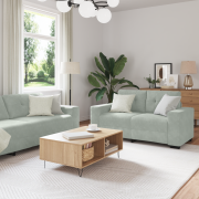 vidaXL Soffset med kudde med kudde 3 pcs Grå 221 x 78 x 80 cm Sammet
