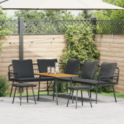 vidaXL Bistro-set med dynor 4 delar svart konstrotting