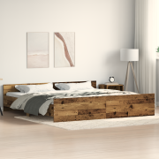 vidaXL Sängram gammalt trä 200x200 cm konstruerat trä