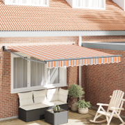 vidaXL Manuell Hopfällbar Markis Multicolor Rand 300x250 cm