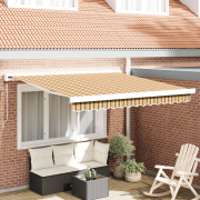 vidaXL Manuell hopfällbar markis flerfärgad rand 300x250 cm
