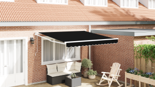 vidaXL Automatisk Utdragbar Markis Svart 300x250 cm
