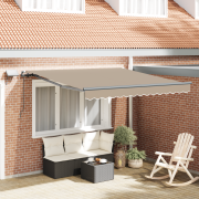 vidaXL Manuell Utdragbar Markis med LED Beige 300x250 cm