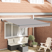vidaXL Manuell Hopfällbar Markis Ljust Grå 300x250 cm