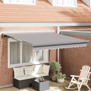 vidaXL Automatisk Utdragbar Markis Ljusgrå 300x250 cm