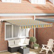 vidaXL Utfällbar markis Grön och gul 300 x 250 cm tyg