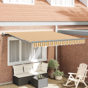 vidaXL Manuell Utdragbar Markis Multicolor Randig 350x250 cm
