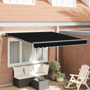 vidaXL manuell utdragbar markis svart 350x250 cm