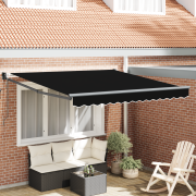vidaXL Automatisk Utdragbar Markis Svart 350x250 cm