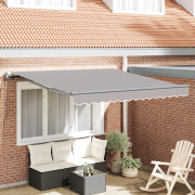 vidaXL Utfällbar markis Ljusgrå 350 x 250 cm tyg