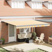 vidaXL Automatisk Utdragbar Markis Orange och Vit 450x300 cm