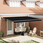 vidaXL Automatisk hopfällbar markis Svart 450x300 cm