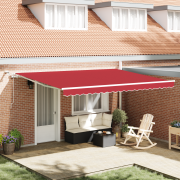 vidaXL Automatisk Fällbar Markis med LED Röd 450x300 cm