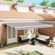 VidaXL Automatisk Utdragbar Markis Ljusgrå 500x300 cm