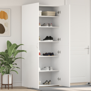 vidaXL Skåp för skor Vitt 80x35,5x180 cm Konstruerat trä