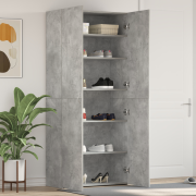 vidaXL Skoskåp Betonggrå 80x35,5x180 cm Konstruerat trä