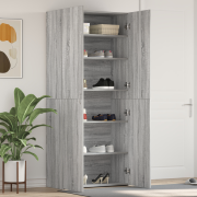 vidaXL Skoskåp Grå Sonoma 80x35,5x180 cm Konstruerat trä
