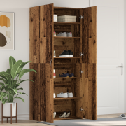 vidaXL Skoskåp Gammalt Trä 80x35,5x180 cm Ingenjörsträ