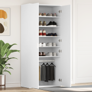 vidaXL Sko skåp Vit 80x39x180 cm Konstruerat trä