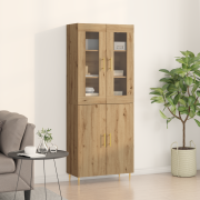 vidaXL Högskåp artisan ek 69.5x34x180 cm konstruerat trä