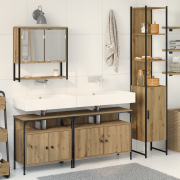 vidaXL 4-delat Badrumsinredningsset Artisan ek
