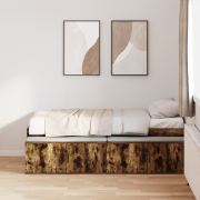 vidaXL Förvarings Sängram Rökt Ek 100x200 cm