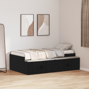 vidaXL Förvarings sängram Svart ek 90x200 cm