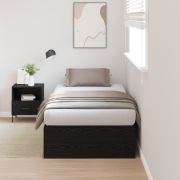 vidaXL Förvaringssängram Svart Ek 80x200 cm