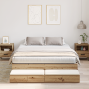 vidaXL Förvaringssängram Artisan Ek 135x190 cm