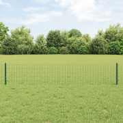 vidaXL Eurostaket med 22 U-poster Grön 0,4x50 m Stål