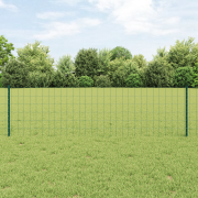 vidaXL Euro Fence med 22 U-poster Grön 0,6x50 m Stål