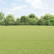 vidaXL Eurostaket med 10 U-stolpar Silver 1,6x10 m Stål
