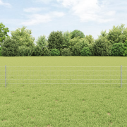 vidaXL Eurostaket med 11 U-stolpar Silver 0,4x25 m Stål