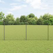 vidaXL Kedjestängsel med 20 U-poster Grå 1.4x10 m Stål