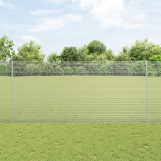 vidaXL Svetsat Trådstängsel med 10 U-poster Silver 1.4x10 m Stål