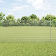 vidaXL Svetsad Trådgärd med 10 U-poster Silver 1.5x10 m Stål