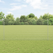 vidaXL Svetsad Trådgärd med 10 U-Poster Silver 1.6x10 m Stål