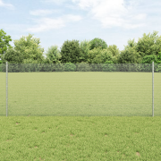 vidaXL Svetsat Stängsel med 22 U-poster Silver 0.8x50 m Stål
