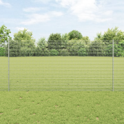 vidaXL svetsat trådsgärde med 44 U-poster Silver 1,2x50 m Stål